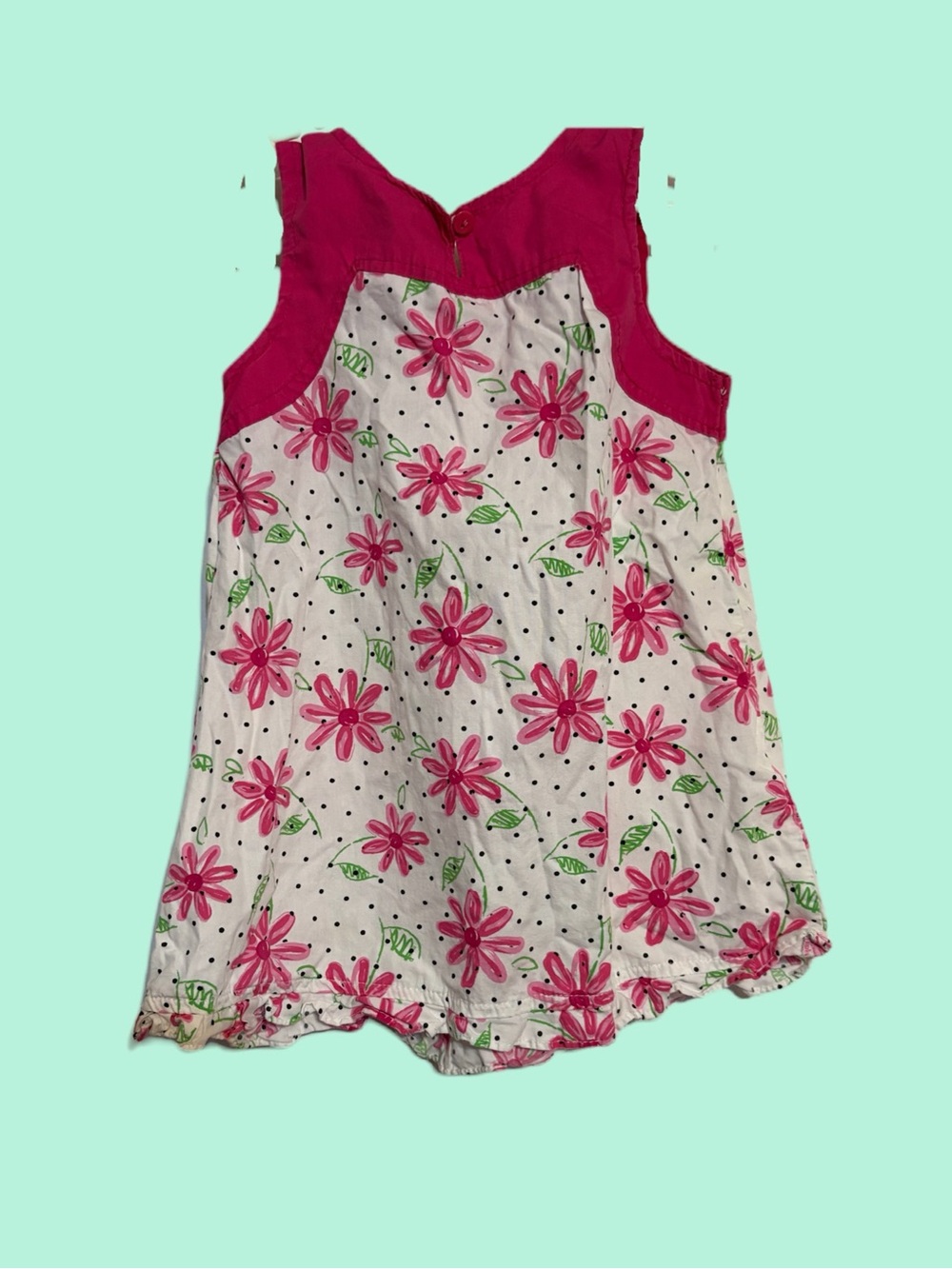 Nannette White Floral Tank with Fuchsia Yoke